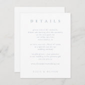 Dusty Blue Boho 1 Details Hochzeit modern Begleitkarte (Vorne/Hinten)