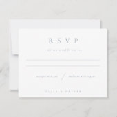 Dusty Blue Boho 1 Wedding Modern RSVP Karte (Vorderseite)