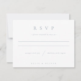 Dusty Blue Boho 1 Wedding Modern RSVP Karte