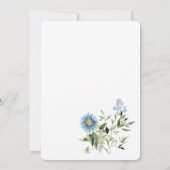 Dusty Blue Boho Baby in Bloom Baby Dusche Einladung (Rückseite)