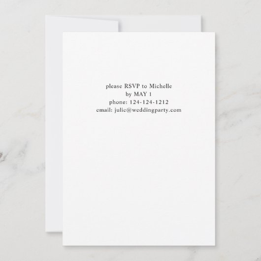 Dusty Blue Boho Blumenstudium Party Einladung (Rückseite)