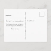 Dusty Blue Boho Blumenübersicht Vorschlag Einladungspostkarte (Rückseite)