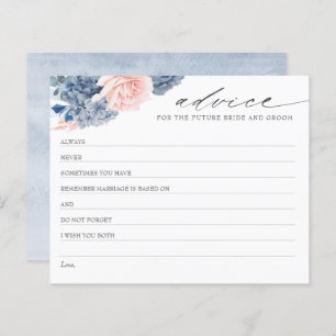 Dusty Blue Boho Brautparty Advice Card