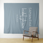 Dusty Blue Boho Brautparty Hintergrund Wandteppich (Beispiel (Horizontal))