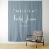 Dusty Blue Boho Brautparty Hintergrund Wandteppich (Beispiel)