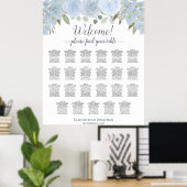 Dusty Blue Boho Chic Rose 23 Tischplattentabelle Poster (Heimbüro)