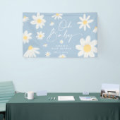 Dusty Blue Boho Daisy Blume Baby Showbanner Banner (Messeveranstaltung)