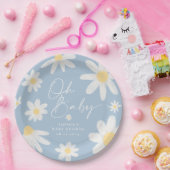 Dusty Blue Boho Daisy Blume Paper Teller (Party)