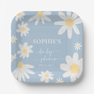 Dusty Blue Boho Daisy Blume Paper Teller