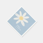 Dusty Blue Boho Daisy Floral Napkins Serviette (Ecke)
