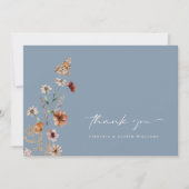 Dusty Blue Boho Dankeskarte (Vorderseite)