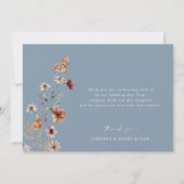 Dusty Blue Boho Dankeskarte (Rückseite)