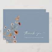 Dusty Blue Boho Dankeskarte (Vorne/Hinten)