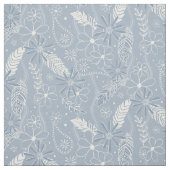 Dusty Blue Boho Federn Blume Paismuster Stoff (Muster)