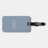 Dusty Blue Boho Federn Doodle Blume Gepäckanhänger (Rückseite horizontal)