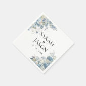 Dusty Blue Boho Floral Elegante Gartenhochzeit Serviette (Ecke)