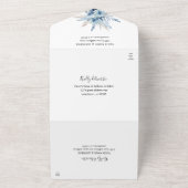 Dusty Blue Boho Floral Wedding All In One Einladung (Außenbereich)