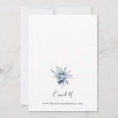 Dusty Blue Boho Floral Wedding Einladung (Rückseite)