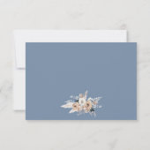 Dusty Blue Boho Floral Wedding RSVP Card Karte (Rückseite)