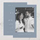 Dusty Blue Boho Foto 1 Wedding Modern Einladung (Vorne/Hinten)
