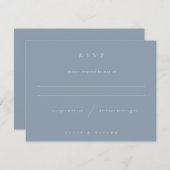 Dusty Blue Boho Foto Wedding Modern RSVP Karte (Vorne/Hinten)