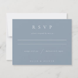 Dusty Blue Boho Foto Wedding Modern RSVP Karte