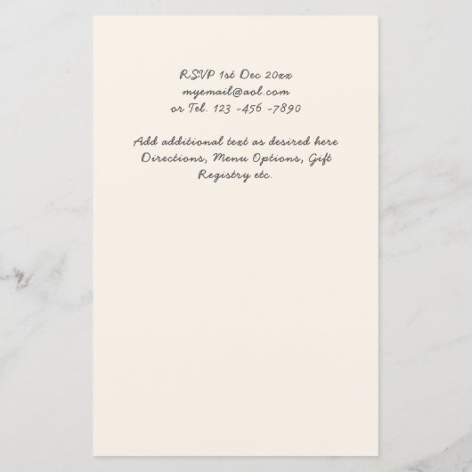 Dusty Blue Boho Hochzeitseinladungen (Rückseite)