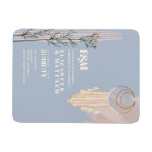 Dusty Blue Boho Hochzeitseinladungen Magnet (Horizontal)