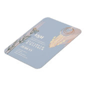 Dusty Blue Boho Hochzeitseinladungen Magnet (Linke Seite)