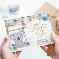 Dusty Blue Boho Koala Babydusche