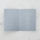 Dusty Blue Boho Minimalistisch Botanicals Wedding Programm (Innenseite)