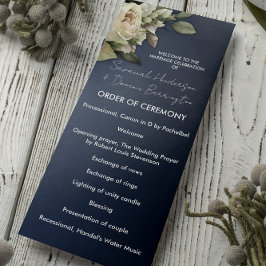 Dusty Blue Boho Rose Wedding Programm