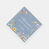 Dusty Blue Boho Summer Wildblume Brautparty Serviette (Ecke)