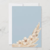 Dusty Blue Boho Teddy Bear Baby Shower Einladung (Rückseite)