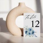 Dusty Blue Boho Tischnummer<br><div class="desc">Dress up your wedding or Party tables with your Dusty Blue Boho Floral Tischnummer Card.</div>