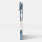 Dusty Blue Boho Tropical Monstera Leaf iPhone Hülle (Linke Seite)