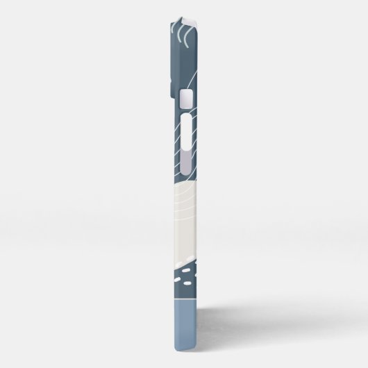 Dusty Blue Boho Tropical Monstera Leaf iPhone Hülle (Linke Seite)