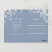 Dusty Blue Boho Wedding Dankeschön Card Postkarte (Rückseite)