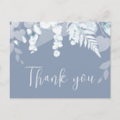 Dusty Blue Boho Wedding Dankeschön Card Postkarte (Vorderseite)