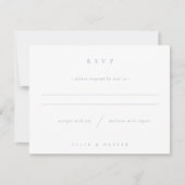 Dusty Blue Boho Wedding Modern RSVP Karte (Vorderseite)