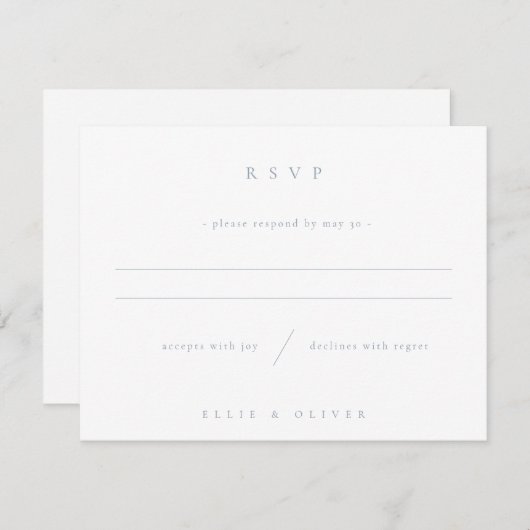 Dusty Blue Boho Wedding Modern RSVP Karte (Vorne/Hinten)