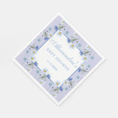 Dusty Blue Boho Wildblume Babydusche Serviette (Ecke)