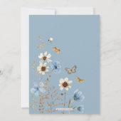 Dusty Blue Boho Wildblume Boy Baby Shower Einladung (Rückseite)