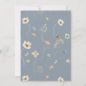 Dusty Blue Boho Wildblume Brautparty Elegant Einladung (Rückseite)