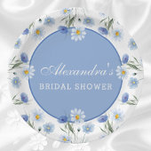 Dusty Blue Boho Wildblume Brautparty Pappteller