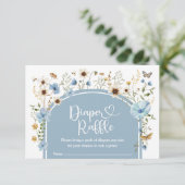 Dusty Blue Boho Wildblume Meadow Diaper Raffle Begleitkarte (Stehend Vorderseite)
