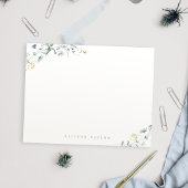 Dusty Blue Boho Wildblume Personalisiert Stationer Mitteilungskarte