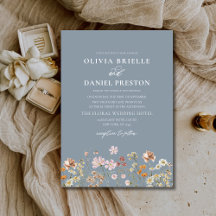 Dusty Blue Boho Wildblume Rustic Garden Wedding