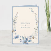 Dusty Blue Boho Wildflower QR Code Wedding Einladung (Vorderseite)