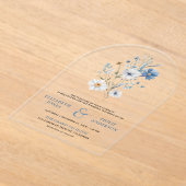 Dusty Blue Boho Wildflower Wedding Acryleinladungen (Ablage )